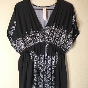 Cristinalove Black Short Sleeve Midi Dress